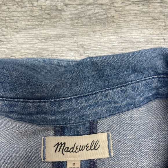 Madewell Indigo Ruffle-Side Shirt S - Picture 5 of 8